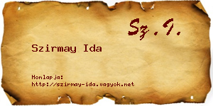 Szirmay Ida névjegykártya