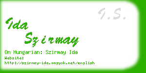 ida szirmay business card